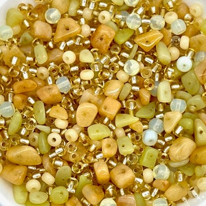 70g Perline Zuppa Giallo Marrone Perline Lotto alla rinfusa Perline di vetro ceche vintage Perline semipreziose Perline di semi Perline Boho BM109 BM2