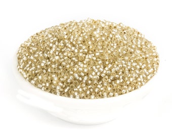 20g 10/0 Vintage Czech Seed Beads Champagne Brown Silverlined, Bordado Beads, Small Glass Beads, Rocaille, al por mayor, 3447E, SB6-1