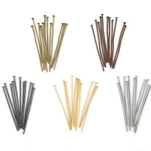 30mm Head Pin, Copper Findings, DIY Jewelry, Jewelry Components, Beading Supplies, Wholesale, Gauge 21, 0.7mm, RN