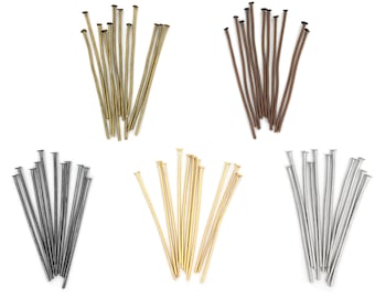 30mm Head Pin, Copper Findings, DIY Jewelry, Jewelry Components, Beading Supplies, Wholesale, Gauge 21, 0.7mm, RN