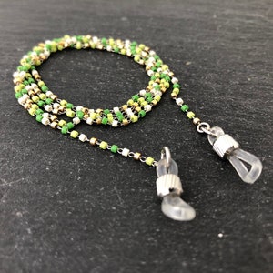 Thin Glasses Chain Eyeglass Chain Sunglass Chain Eyeglass Holder Reading eyeglass Lanyard Beaded Chain green Yellow Gift For Her EC052 LC2-4
