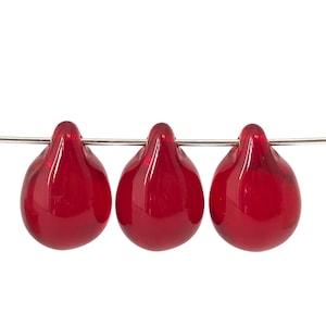 Lacrima di vetro rosso, perla goccia grande, perla a goccia ceca, perlina tenda, perlina lampadario, artigianato fai-da-te, 10x14, 8pc, 2814B CB1-2