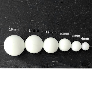Agate blanche, Pierre gemme, Perle ronde, Perle semi-précieuse, Chapelet de fabrication de bijoux, 6 mm, 8 mm, 10 mm, 12 mm, 14 mm, 16 mm, PS431
