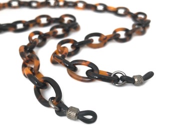 Tortoise Shell Eyeglass Chain, Eyeglass Holder, Eyeglass Lanyard, Reading Glass Chain, Sunglass Chain, Eyeglass Necklace, Gift For Her,2-2/1