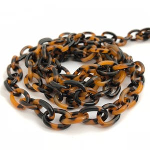 Brown Acetate Chain, Tortoise Chain, Eyeglass Chain, Chunky Chain, Chain Link, Handmade Chain, Soldered Chain, Jewelery Making Chain, 2-2/1