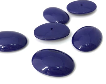 4 Cabochon ovale bleu marine, Cabochon à dos plat 18x25, Cabochon tchèque, Cabochon vintage, Ring Cabochon, Bijoux diy, A0073C