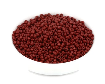 20g 10/0 Brick Red Seed Bead, Czech Seed Bead, Vintage Seed Bead, Rocaille, Embroidery Bead, Jewelry Making Bead, Wholesale, 4686E, SB4-3