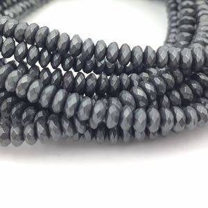 4mm Matte Rondelle bead, Faceted Hematite, Rondelle Spacer, Gemstone Bead, Natural Stone, Semiprecious Stone, Jewelry Making Bead, HM026