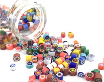 4-5mm Murrini Millefiori Opaque Assorted Mix, Effetre glass COE 104, Mosaic Art, Lampwork, Fused Glass, DIY, Murano Glass, 20g, ML04