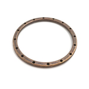 50mm Ring Pendant, String Art Kit, Round Connector, Ring With Holes, Ring Blank, Brass findings, Antique Copper, Made In Italy, 1pc, 1-3/8