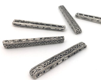 9 Strand Separator Bar, End Bar, Bead Spacer Bar, Connector, Antique Silver, Multistrand, Jewelry Making, 6pcs, 1-4/7