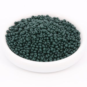 20g 10/0 Dark Green Czech Seed Beads, Spacer Beads, Vintage Beads, Rocaille, Small Glass Beads, Embroidery Beads, Wholesale, 4971F, SB4-3