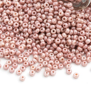 20g 10/0 Luster Dusty Pink Czech Seed Bead, Embroidery Bead, Rocailles, Tiny Bead, Small Spacer, DIY Craft, Beading Supplies, 3441G, SB4-1