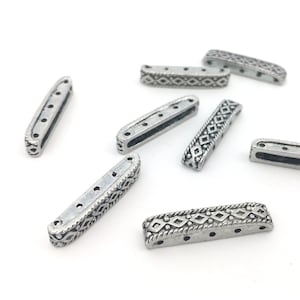 Trennstange, Endstange, Perle Abstandsstange, Verbinder, antikes Silber, 5 Loch, mehrstrangig, Schmuckherstellung, 6 Stück, 1-4 / 7