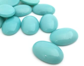 4 pezzi 18x25 Cabochon in vetro ovale, Cabochon con retro piatto turchese, Cabochon ceco, Cabochon vintage, Cabochon pendente, Cabochon per gioielli 0024F