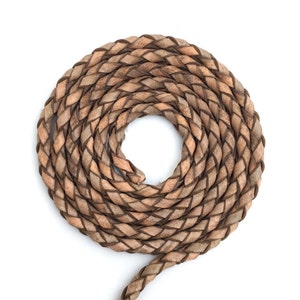 3mm Light Brown Braided Leather Bolo Cord, Leather Necklace Cord, 1 Yard, 3 Ft, LC1-4