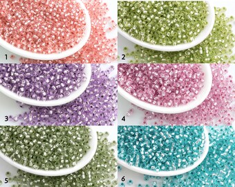 50g 6//0 Winzige Glasperlen Rocailles transparent 4mm Runde Perlen Schmuck Diy