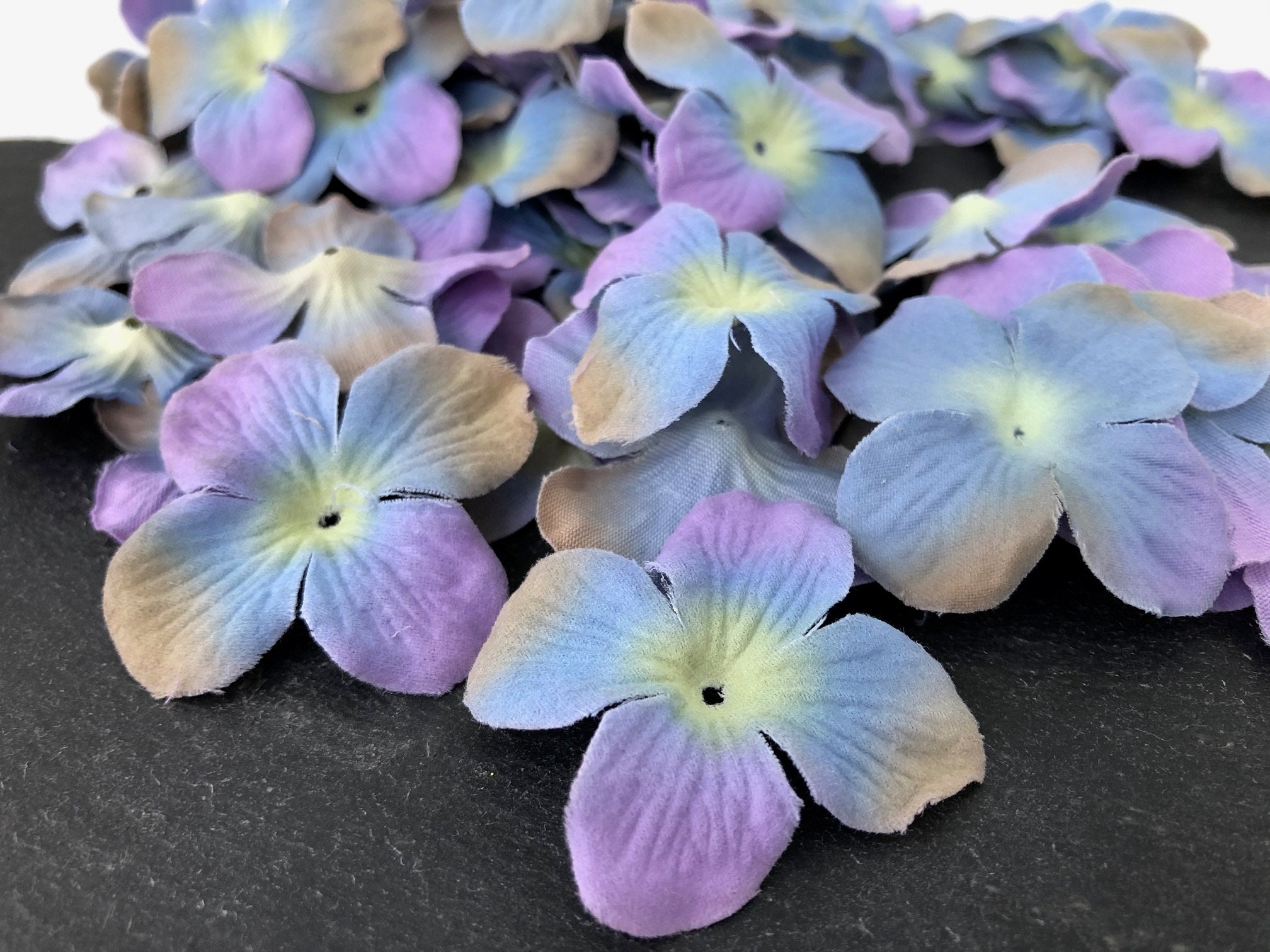 100 Fake Hydrangea Petals Silk Flowers Fabric Flowers Etsy