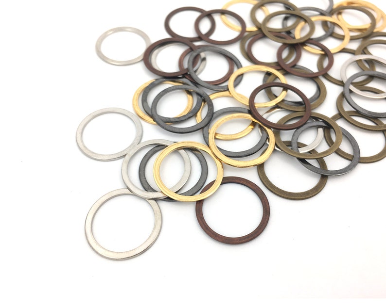 17mm Split Ring Metal Connector Brass Flat Round link Etsy