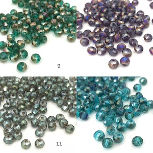 4mm Glass Rondelle Beads, Faceted Rondelle, Small Spacer Bead, Craft Beads, White Red Brown Black Green Gray Blue 21 Colors, 14" Inch, CH8-7 image 4