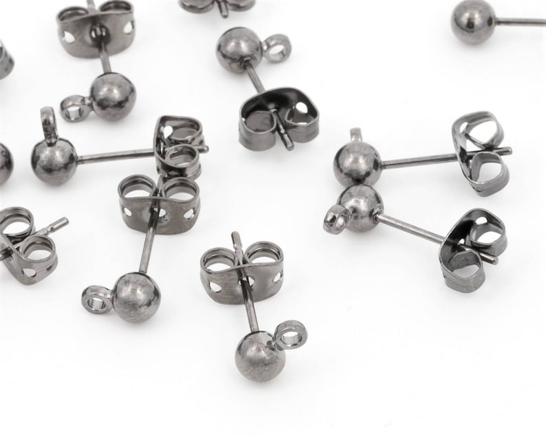 Wholesale Gold Tone Stainless Steel Stud DIY Earrings Findings Drop with Hole