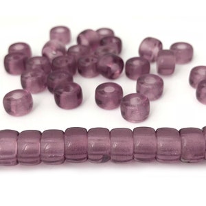 20 Large Hole Beads, 9mm Pony Beads, Macrame Bead, Big Hole Crow Bead, Czech Glass Bead, DIY Craft Bead, 6x9, 13 Colors, CH8-6 image 5