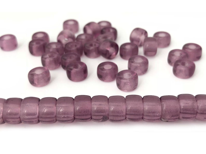 20 Large Hole Beads, 9mm Pony Beads, Macrame Bead, Big Hole Crow Bead, Czech Glass Bead, DIY Craft Bead, 6x9, 13 Colors, CH8-6 image 5