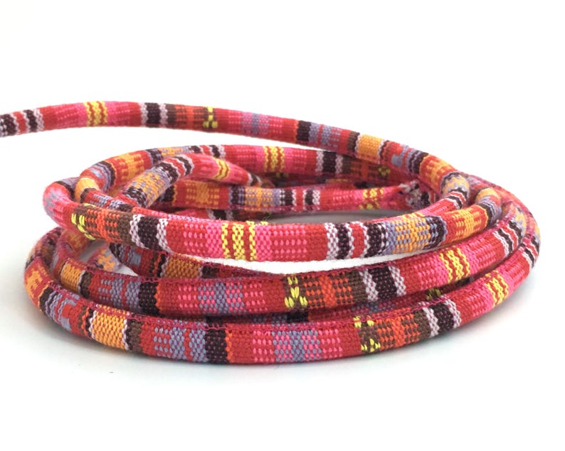 6mm Ethnic Cord Fabric Cord Multicolor Cord Necklace Cord Etsy