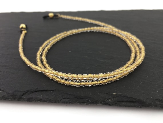 Eyeglass Chain, Crystal Gold Lined, Eyeglass Holder, Eyewear Holder, Necklace Lanyard, Eyeglass Leash Beaded Chain Gift For Her EC019 LC2-4