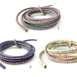 6mm Round Cotton Cord Checker Fabric Cord Textile Woven Cord Fabric String Rope Necklace Bracelet Jewelry Cord 3 Color 1 Yard CB1-1