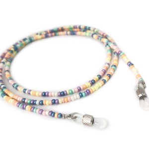 Multicolor Eyeglass Chain, Glasses Chain, Seed Bead Eyeglass Lanyard, Sunglass Chain, Reading Glass Chain, Gift For Her, EC034/35/36 LC2-4 image 6