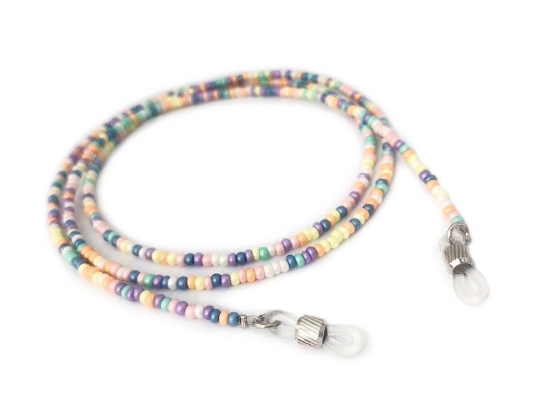 Multicolor Eyeglass Chain, Glasses Chain, Seed Bead Eyeglass Lanyard, Sunglass Chain, Reading Glass Chain, Gift For Her, EC034/35/36 LC2-4 image 6