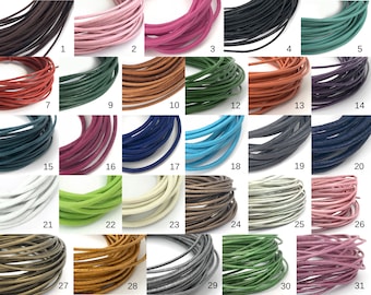 Cordón de cuero redondo de 1 mm, cordón de cuero genuino, cordón de cuero, cordón de cuero natural, cordón de collar, cordón de pulsera, cordón de joyería, LC2-1