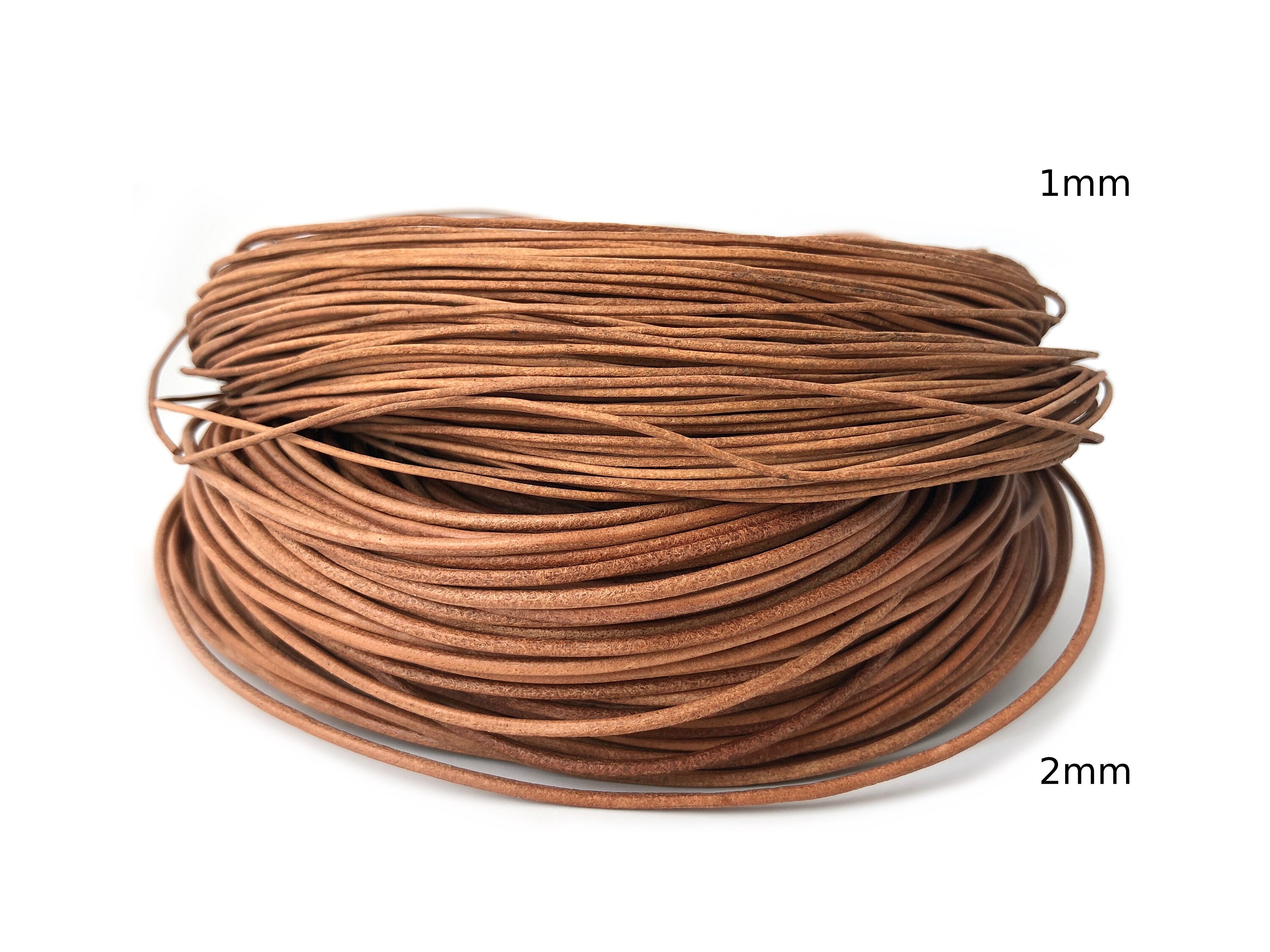 2mm Round Leather Cord, Genuine Leather Cord, Leather String, Natural Leather  Cord, Necklace Cord, Bracelet Cord, 22 Colors, LC2-2 