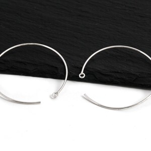 BZO 5, Hoop leverback earring findings, sterling silver 925 - SILVEXCRAFT