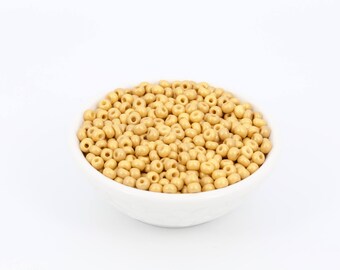 20g 6/0 Matte Seed Beads With Pearl Coating, Vintage Beads