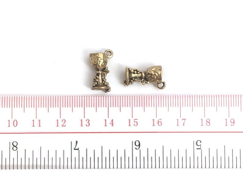 MF0208 Antique Gold Wedding Favor Metal Charm Pendant Necklace Bracelet Charm Made In Italy 10 Wine Glass Charm Party Supply 15mm