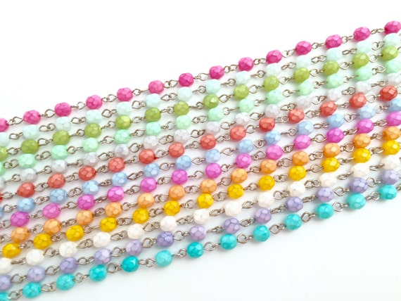 13 Color Rosary Chain Czech Bead Chain Handmade Curtain | Etsy