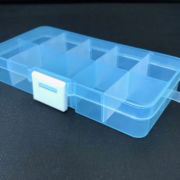 Plastic storage Box, 10 Compartment box, Bead Container Box, Tool Box, Jewelry Organizer, plastic box, DIY Box, Craft Box, 1pc, MISC 4