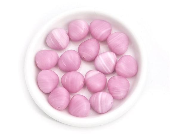 Craft Bead Spacer Bead 11mm 2237G Bohemian Bead DIY Bead Swirl Pink Glass Bead 20pc Wholesale Nugget Bead Czech Bead Pressed Bead
