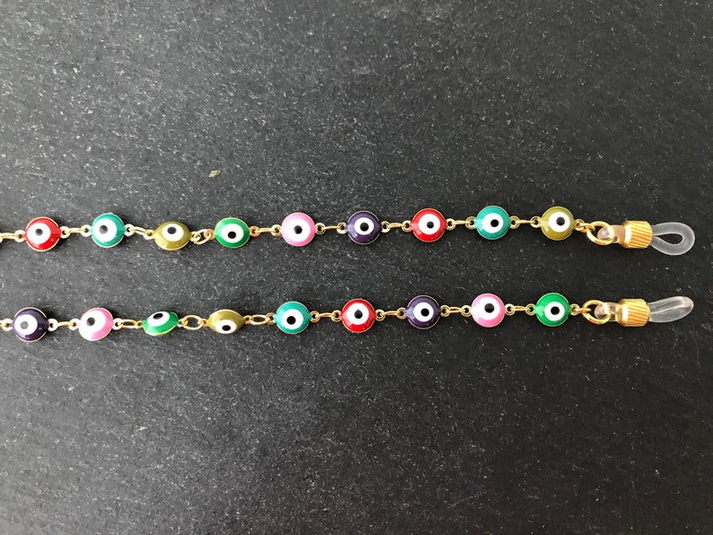 Reading Glass Chain Sunglass Chain EC043 Eyeglass Chain Gift For Her Eyeglass Lanyard Holder Glasses Chain Multicolor Evil Eye