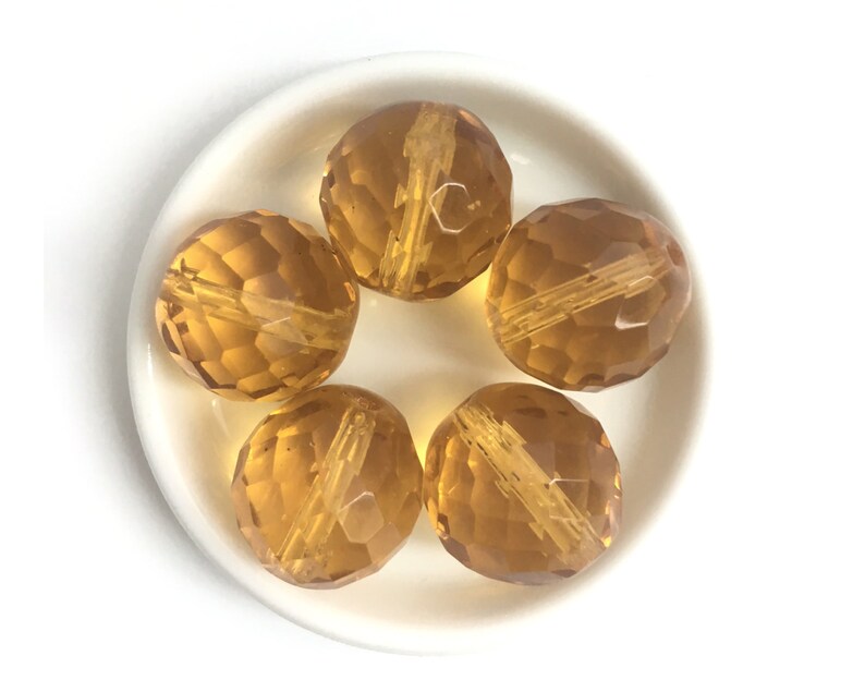 4pcs 18mm Fire Polished Bead 1447E Bohemian Beads Round Faceted Beads Chunky Beads Large Glass Beads Czech Glass Beads