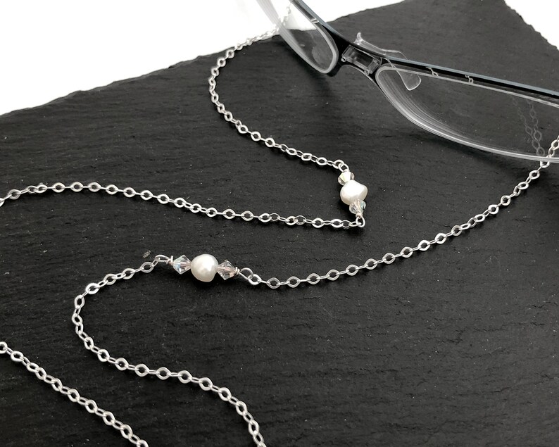 925 Silver Eyeglass Chain Eyeglass Necklace Eyeglass Etsy