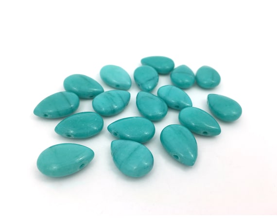 2pcs Colorful Turquoise Natural Stone Gemstone Teardrop Beads Jewelry Pendant