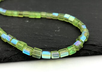 Lot De 150 Perles Vintage En Verre Vert Pistache – Inde Années 80, Forme Ronde Irrégulière