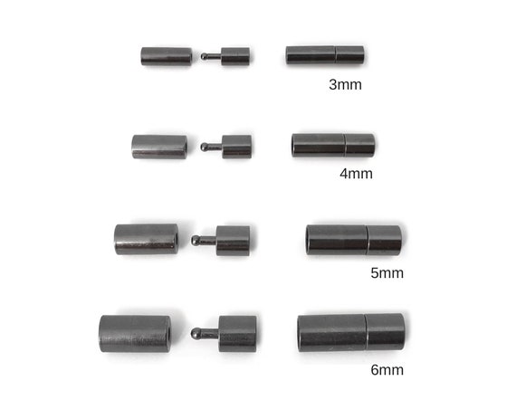 5 Leather Cord Clasp, Leather Necklace Clasp, Leather Bracelet Clasp, Jewelry Clasp, Brass Findings, Gunmetal, Fit 2mm 3mm 4mm 5mm 6mm,1-5/7