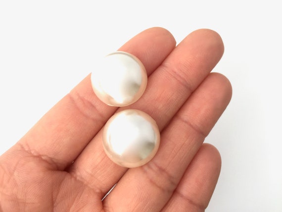8mm Pearl Cup Earring Posts with Ear Backs, Ear Stud Components, Ear, MiniatureSweet, Kawaii Resin Crafts, Decoden Cabochons Supplies