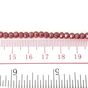 4mm Glass Rondelle Beads, Faceted Rondelle, Small Spacer Bead, Craft Beads, White Red Brown Black Green Gray Blue 21 Colors, 14" Inch, CH8-7 image 10