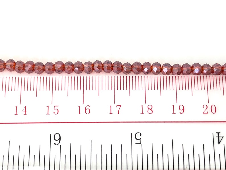 4mm Glass Rondelle Beads, Faceted Rondelle, Small Spacer Bead, Craft Beads, White Red Brown Black Green Gray Blue 21 Colors, 14" Inch, CH8-7 image 10