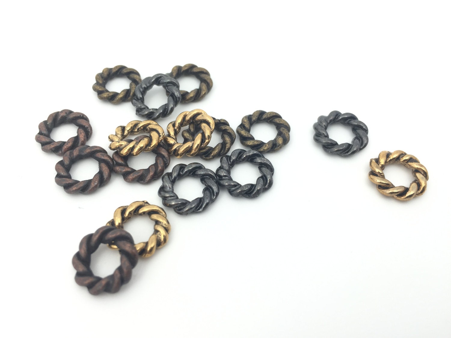 75pcs Metal Ring Spacers Silver 10mm JP106T [JP106T] - $2.00 :  , Wholesale Fashion Jewelry